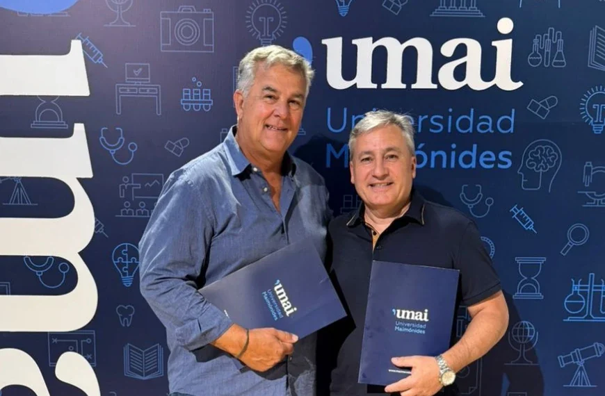 Daniel Carunchio con Omar De Lio en Universidad Maimónides