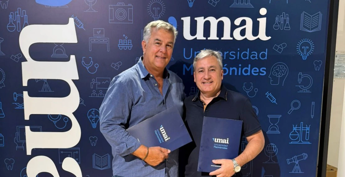 Daniel Carunchio con Omar De Lio en Universidad Maimónides